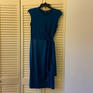 NY&C teal faux leather wrap dress